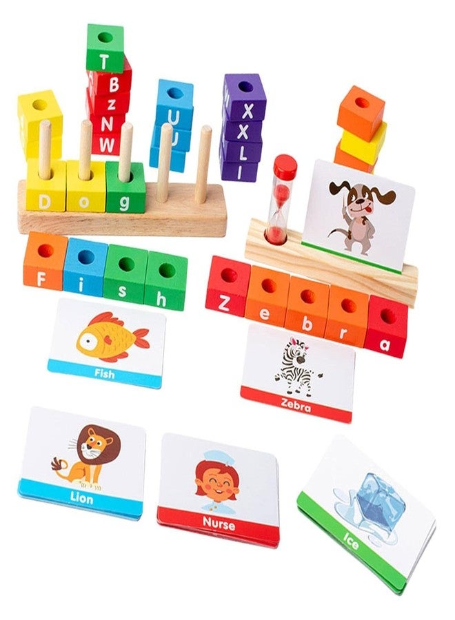 Kevim Letter Spelling Block Toy Alphabet Game Montessori for Children & Toddlers | Baby Preschool Learning Toys | Wooden Handcrafted Educational Pretend Play Set - Image 3